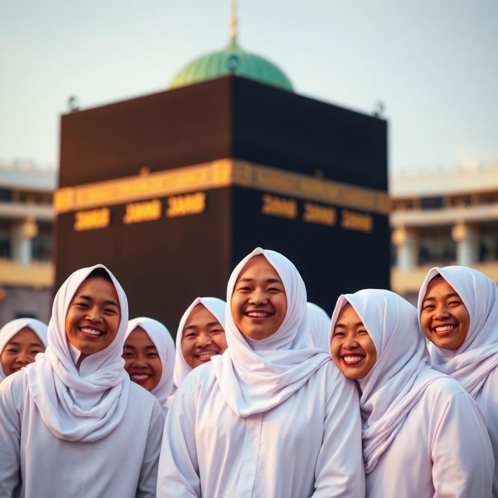 Jamaah Indonesia di depan Kaaba